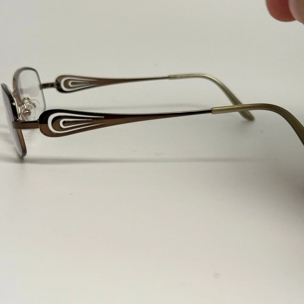 Kirkland Signature KS Kimberly Brown Metal Rectangular Eyeglass Frames 52/17 135